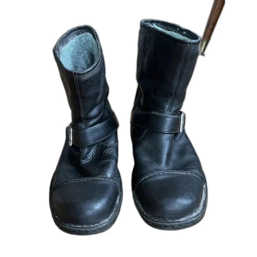 UGG Black Rockville II Leather Moto Biker Boots Shoes   Mens Size 10